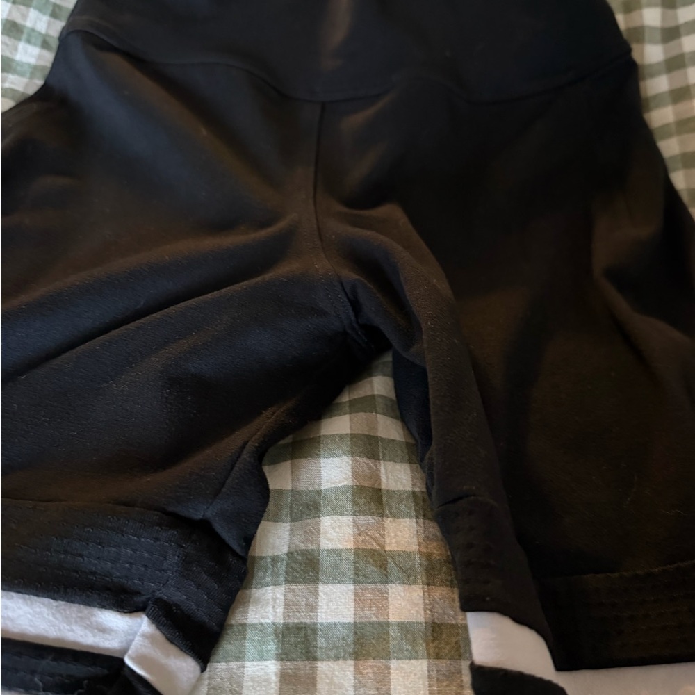 Bombshell Sportswear Black Leggings with White Stripes-PERFORM THIGH HIGHS - Picture 3 of 7